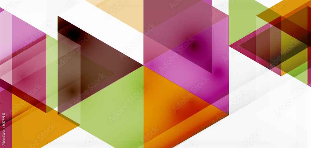 Geometric abstract background, mosaic triangle and hexagon shapes. Trendy abstract layout template for business or technology presentation, internet poster or web brochure cover, wallpaper