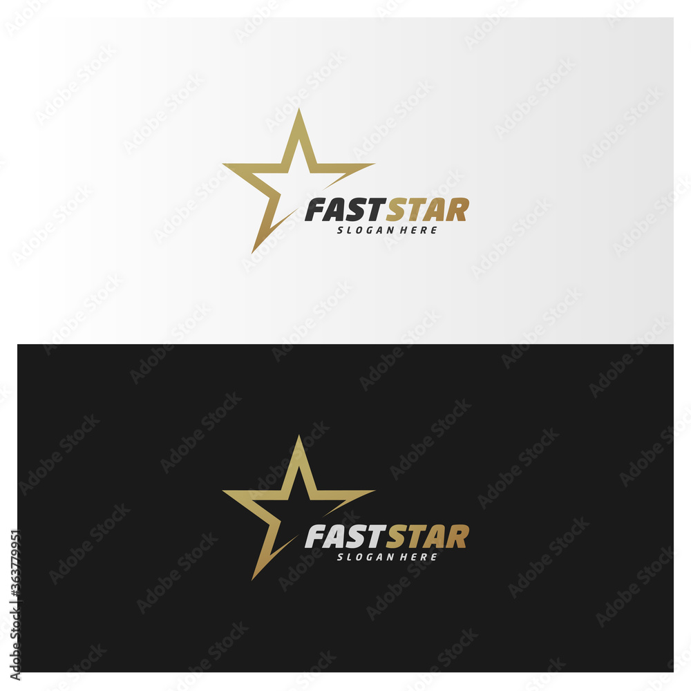 Gold Star logo design template, Elegant Star logo design vector