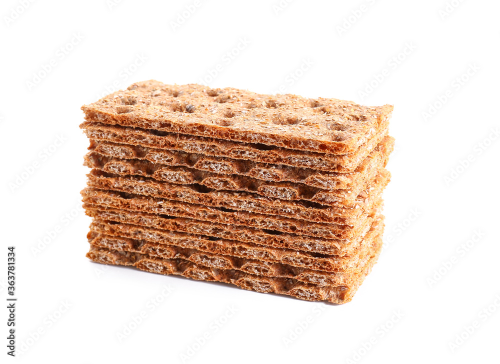 Rye crispbreads on white background Rye crispbreads on white background