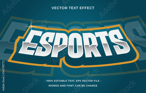 Esports game blue editable text effect