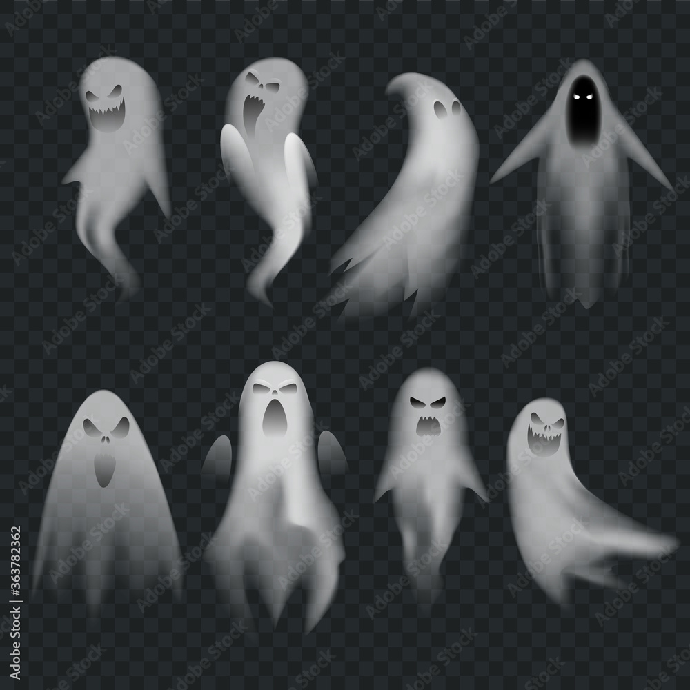 Different realistic ghosts isolated Different realistic ghosts isolated