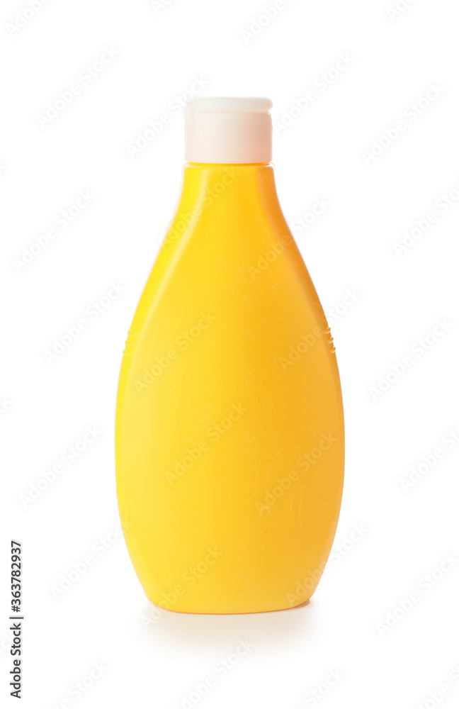 Bottle of sunscreen on white background Bottle of sunscreen on white background