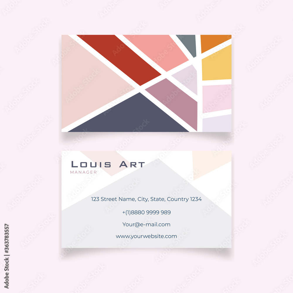 Abstract shape art design business card template