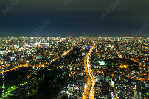 あべのハルカスから見た大阪の夜景。大阪市阿倍野区 © NCP