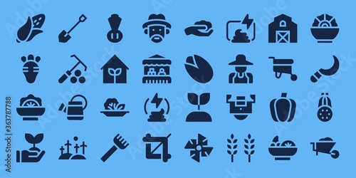 Modern Simple Set of agriculture Vector filled Icons