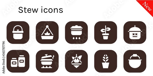 Modern Simple Set of stew Vector filled Icons