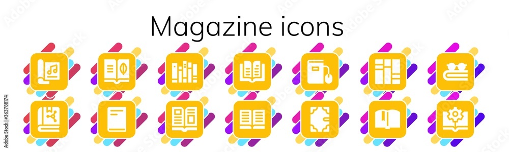 Modern Simple Set of magazine Vector filled Icons Modern Simple Set of magazine Vector filled Icons