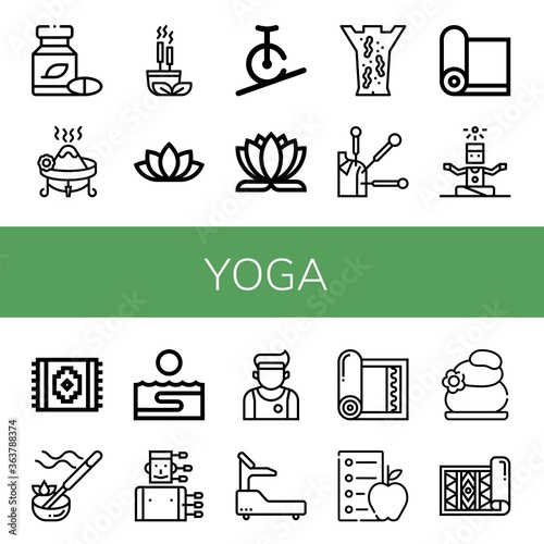 yoga icon set
