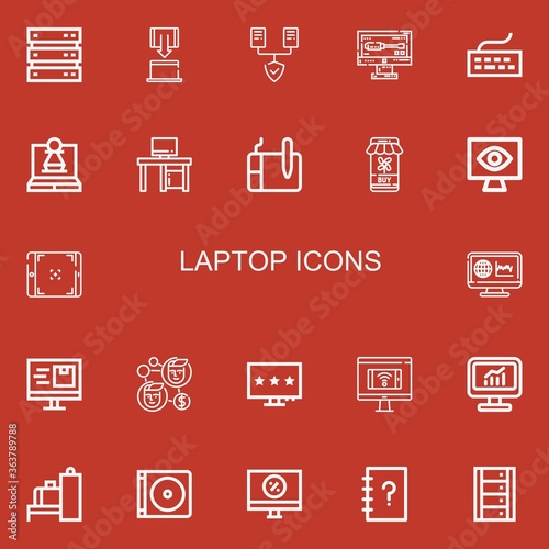 Editable 22 laptop icons for web and mobile