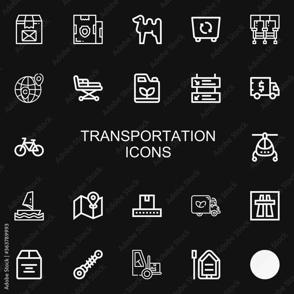 Editable 22 transportation icons for web and mobile