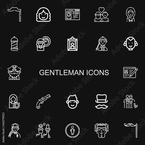 Editable 22 gentleman icons for web and mobile