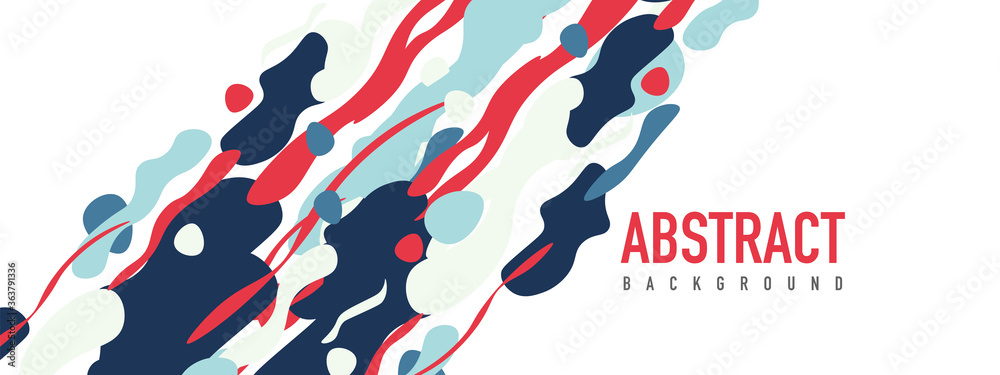 Naklejka premium Trendy liquid style shapes abstract design, dynamic vector background for placards, brochures, posters, web landing pages, covers or banners