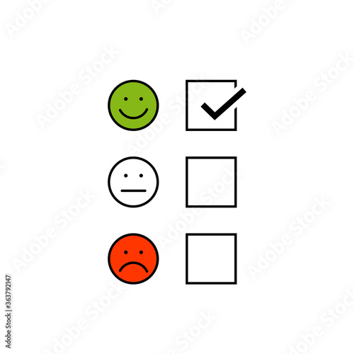 Customer satisfaction survey and questionnaire concept.