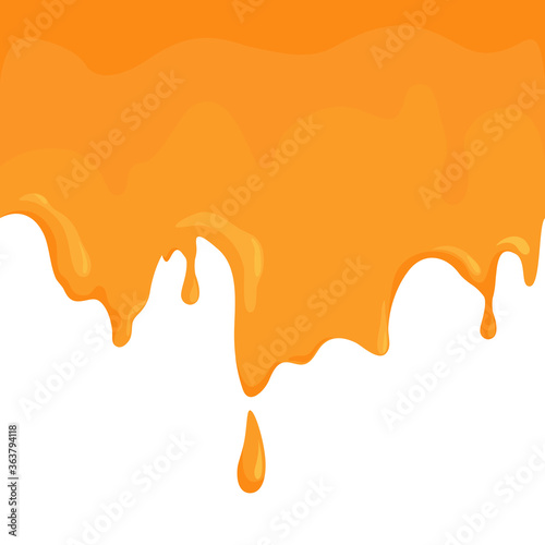 Honey flowing on white background. Vector illustration