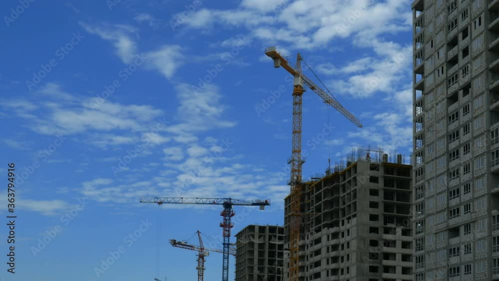 Timelapse of construction of concrete buildings Timelapse of construction of concrete buildings