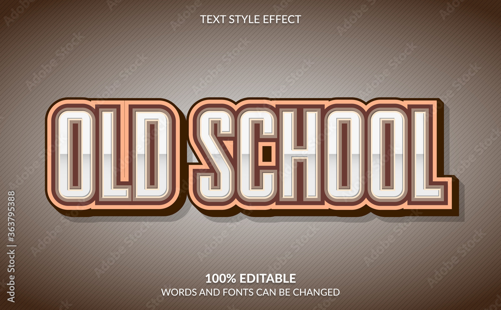 Editable Text Effect, Old School Text Style Stock Vector | Adobe Stock