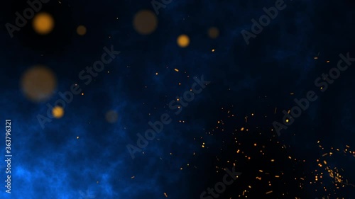 Sparks of sparkling flying over a majestic background