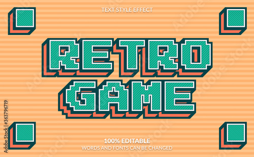 Editable Text Effect, Retro Game Text Style