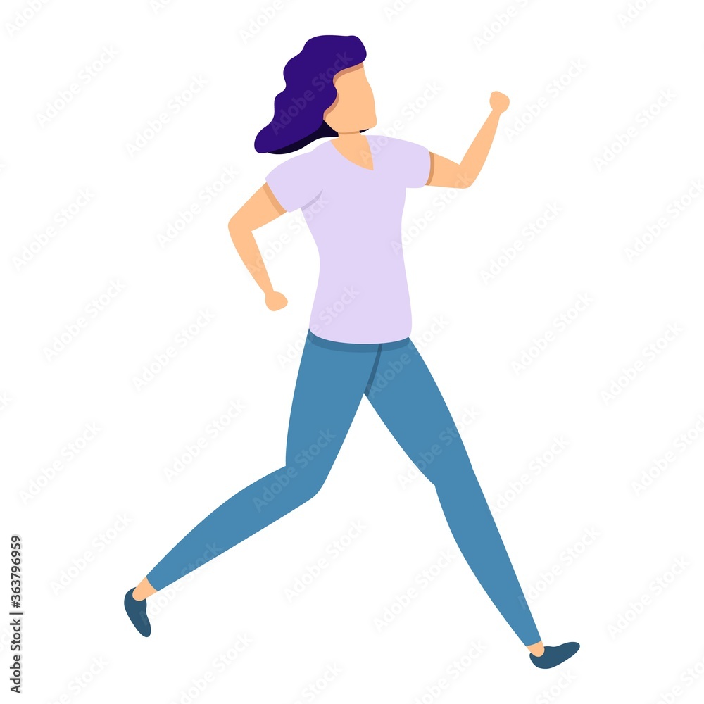 Woman slow running icon. Cartoon of woman slow running vector icon for web design isolated on white background