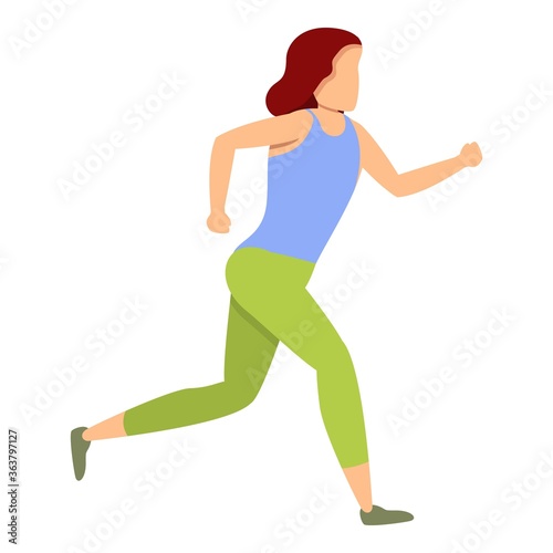 Girl morning running icon. Cartoon of girl morning running vector icon for web design isolated on white background