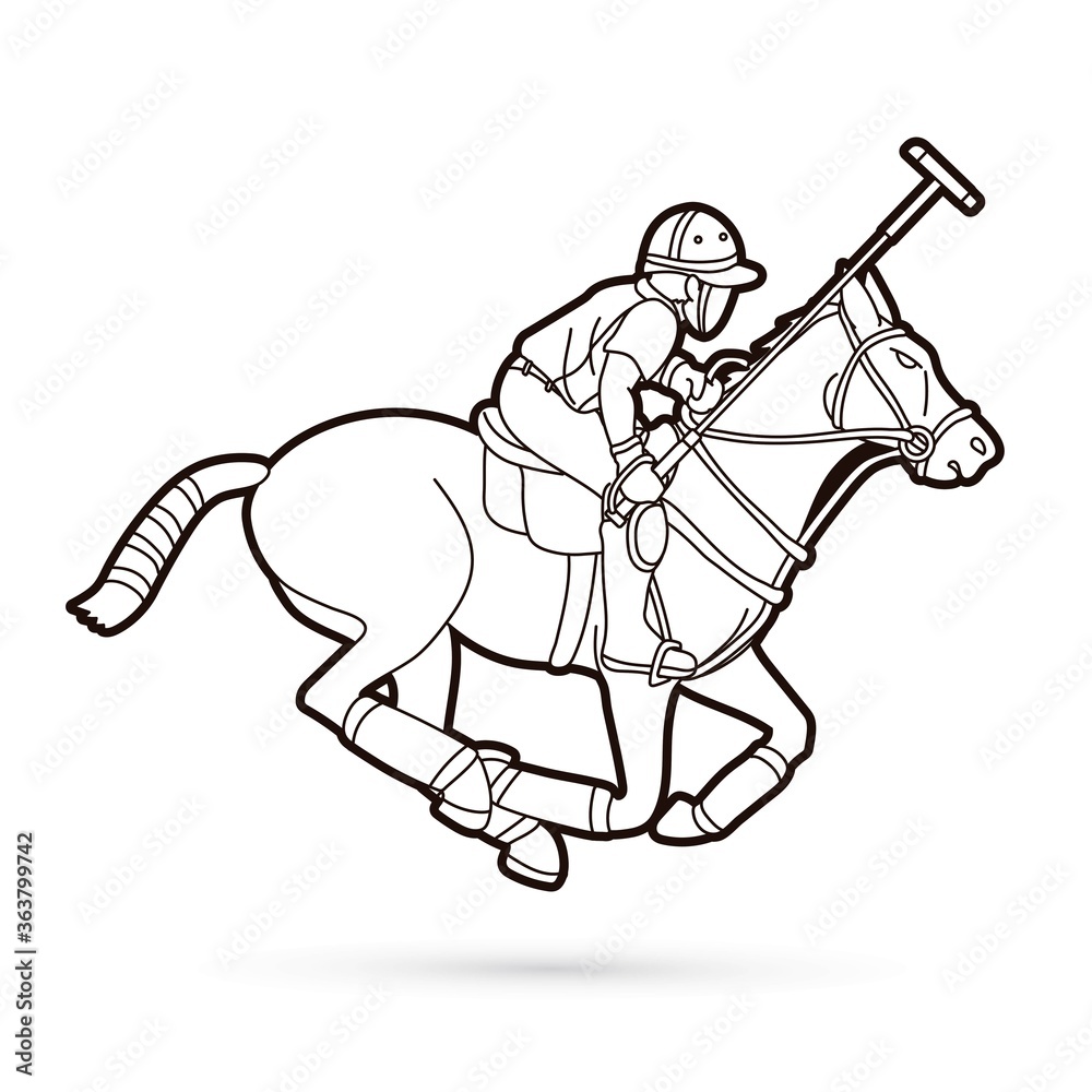 Polo Horse players action sport cartoon graphic vector. Polo Horse players action sport cartoon graphic vector.