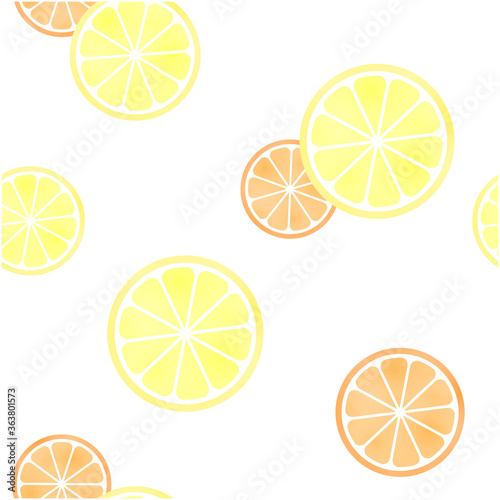 レモンとオレンジのシームレスパターン