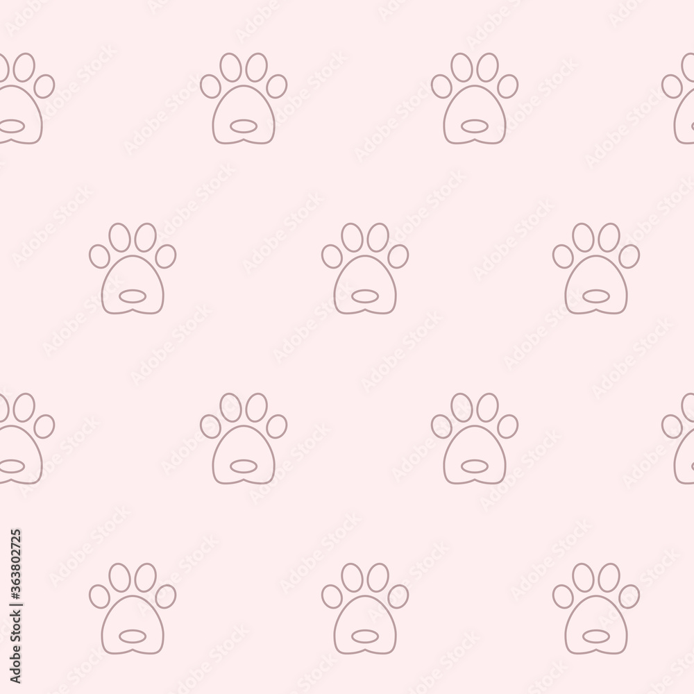 Wrapping paper - Seamless pattern of animal footprint symbols for vector graphic design