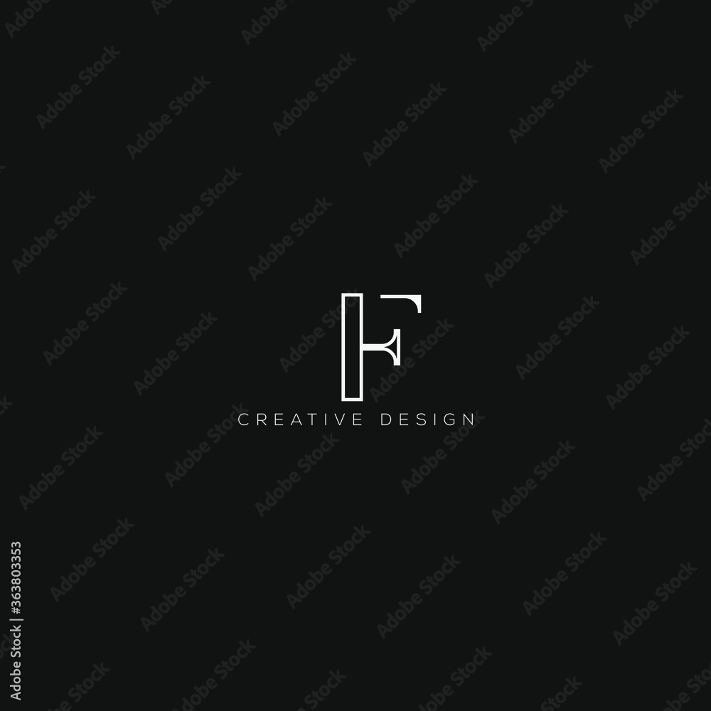 Fototapeta premium Alphabet letter icon logo F minimal logo. 