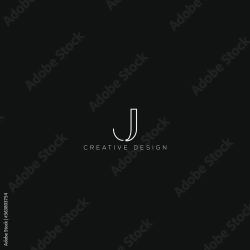 Alphabet letter icon logo J minimal logo. 