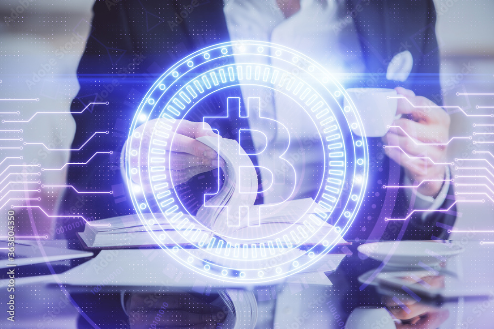 Man's hands working with notes background. Cryptocurrency and finance concept. Man's hands working with notes background. Cryptocurrency and finance concept.