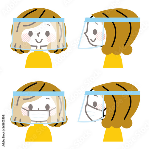フェイスシールド　フェイスガード　女性　セット