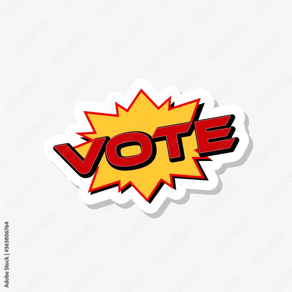 Fototapeta premium Vote isolated sticker sign on gray background