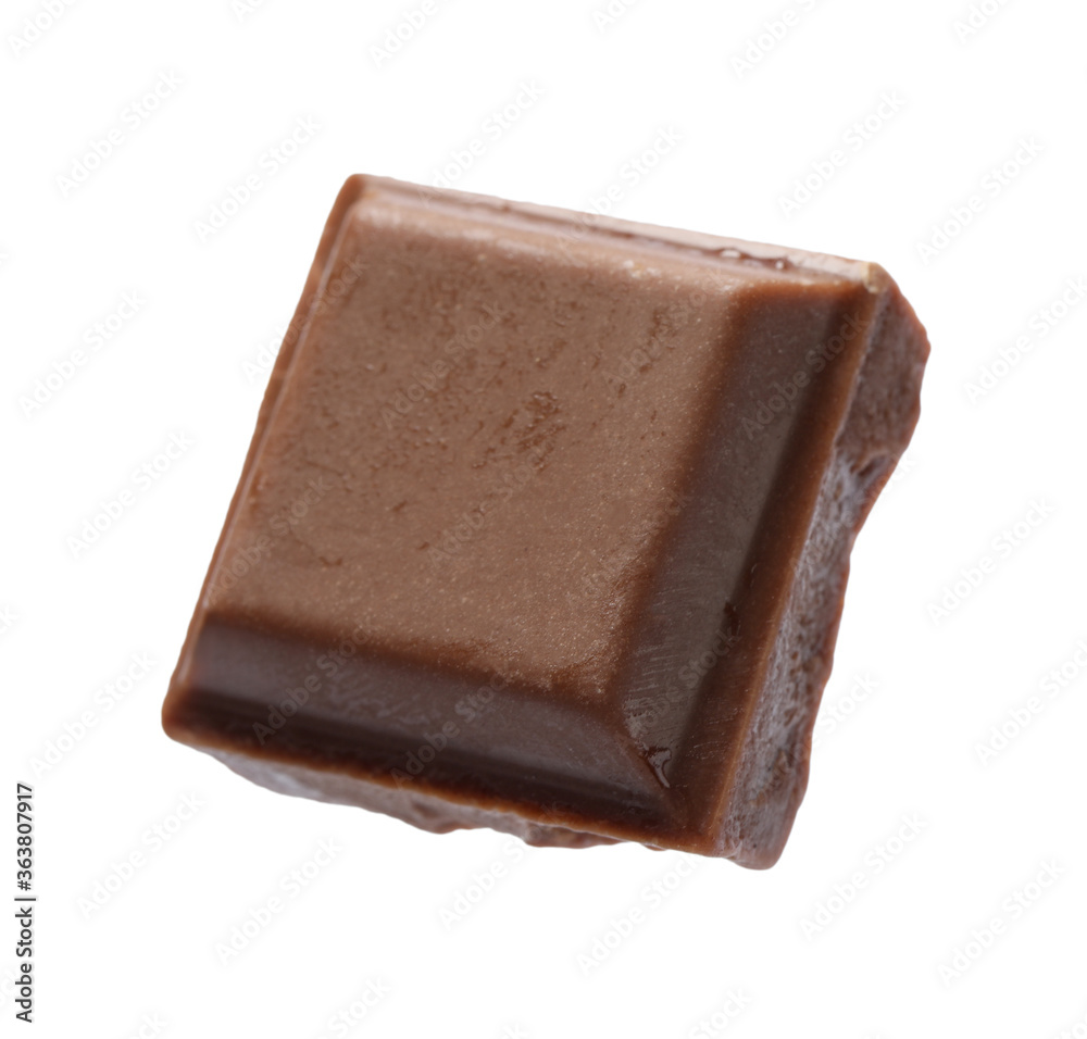 Piece of delicious milk chocolate isolated on white Piece of delicious milk chocolate isolated on white