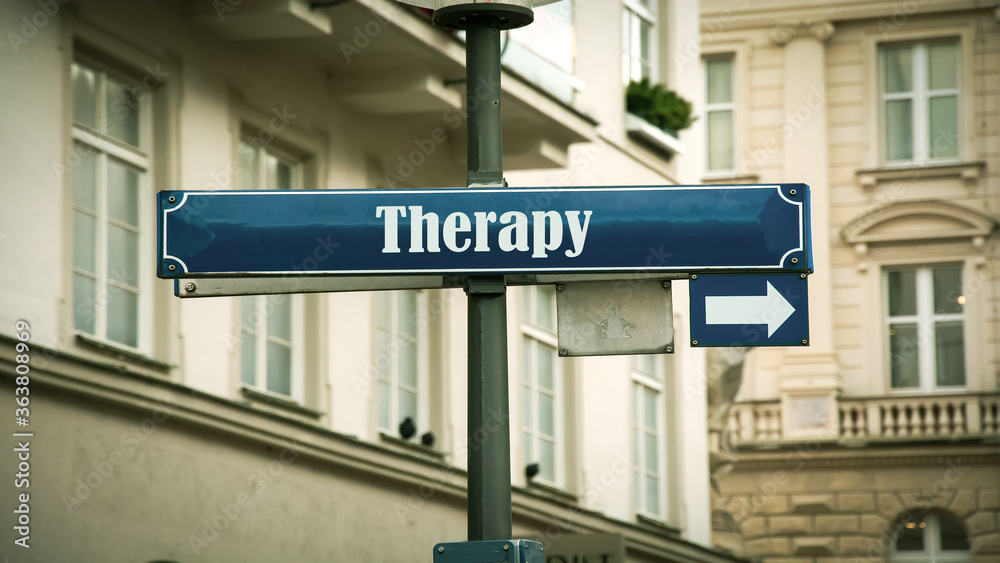 Naklejka premium Street Sign to Therapy