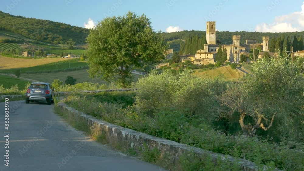 Badia a Passignano, Florence, Italy - 2020, June 20: The ancient medieval village Badia a Passignano, with the historic Abbey of San Michele Arcangelo. Tuscan landscape.
Badia a Passignano, Florence, Italy - 2020, June 20: The ancient medieval village Badia a Passignano, with the historic Abbey of San Michele Arcangelo. Tuscan landscape.