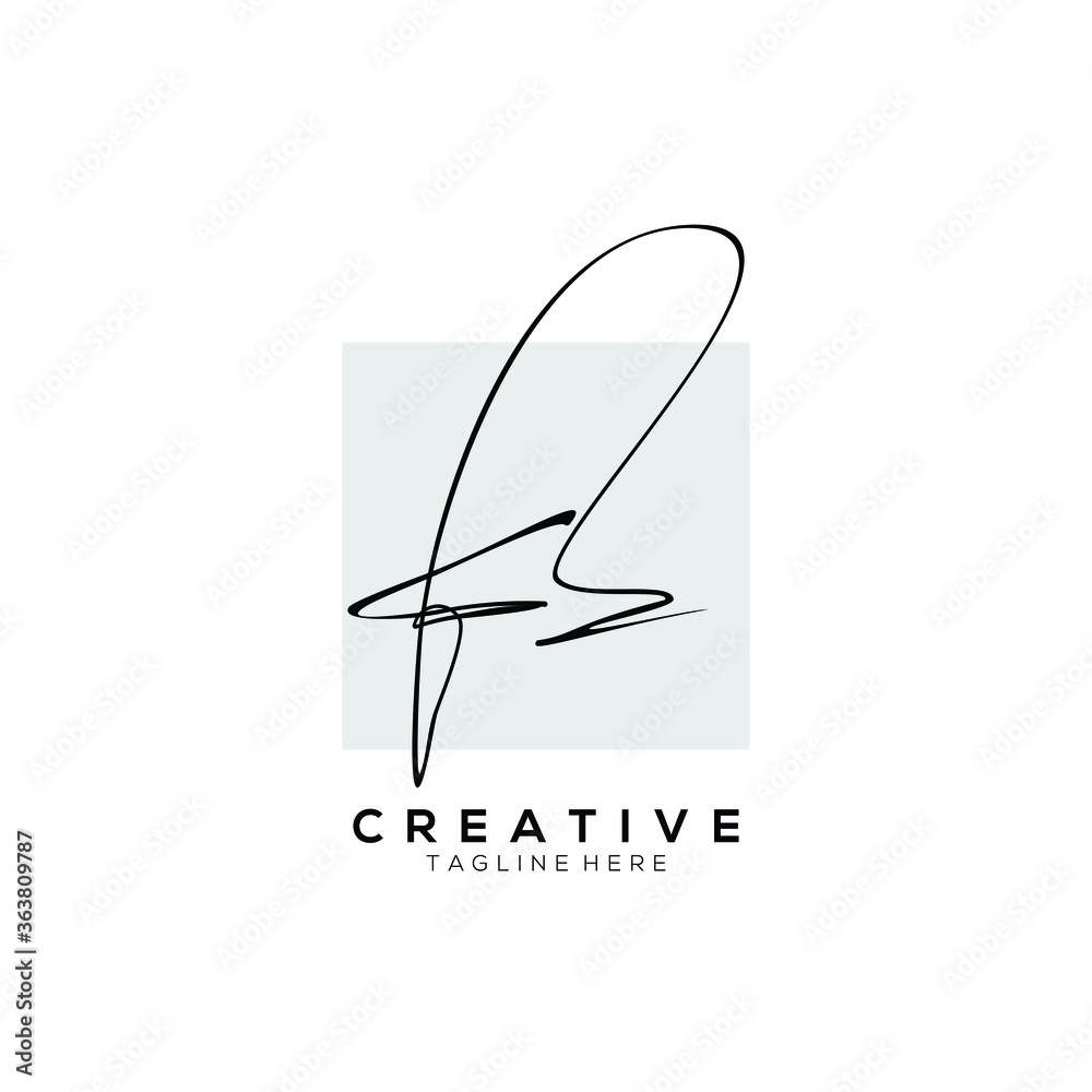 Stylish Monogram Signature Letter P Logo Design With Light Gray Square Background Stylish Monogram Signature Letter P Logo Design With Light Gray Square Background