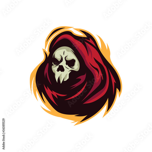 GRIM REAPER MASCOT LOGO ILLUSTRATION
