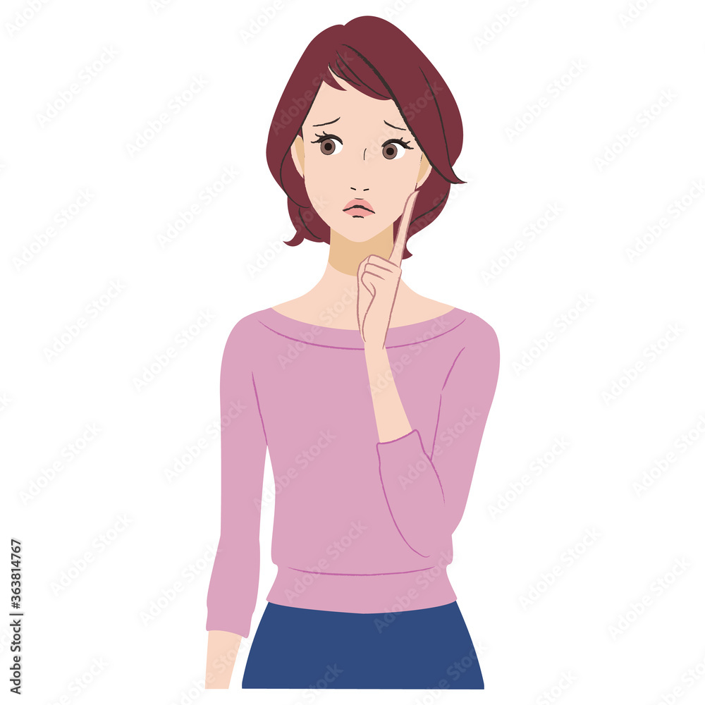 困り顔の女性 困り顔の女性