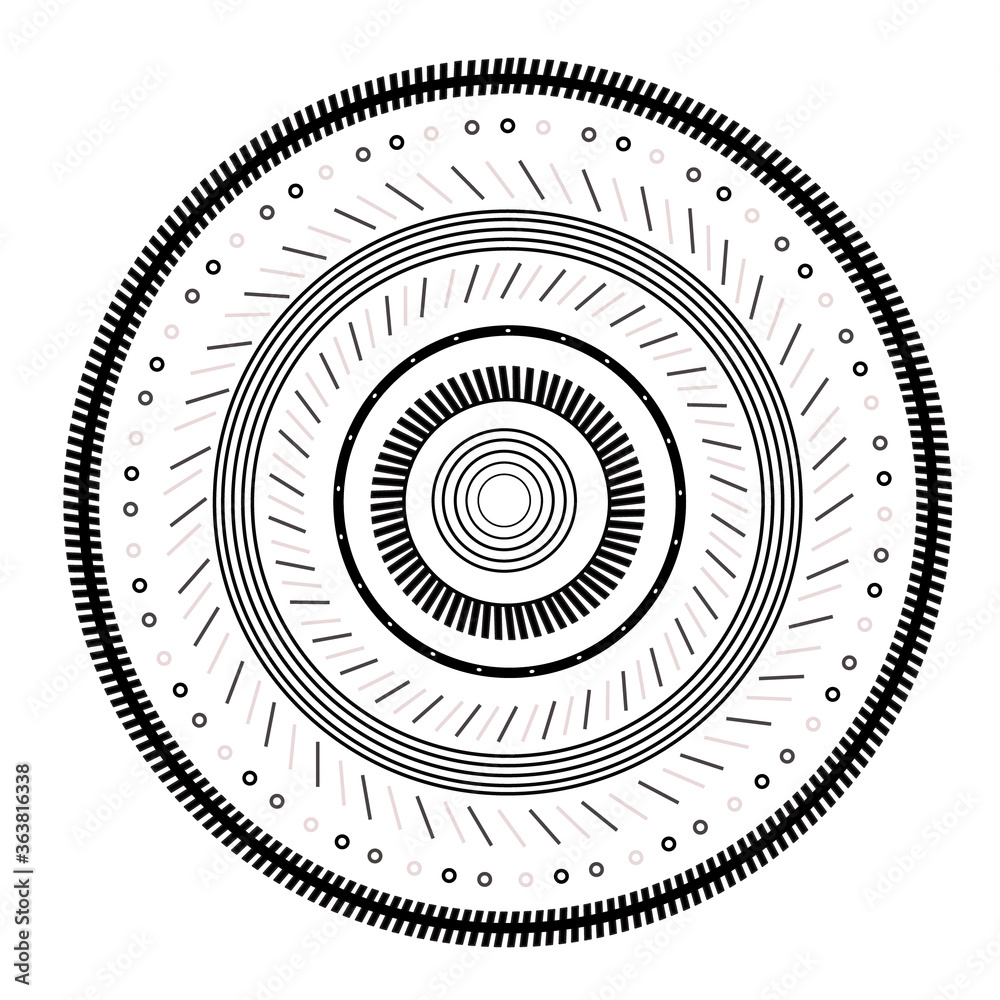 Vector modern logo. Round logo with abstract lines.