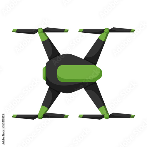 Drone cartoon vector icon.Cartoon vector illustration quadcopter. Isolated illustration of drone icon on white background.