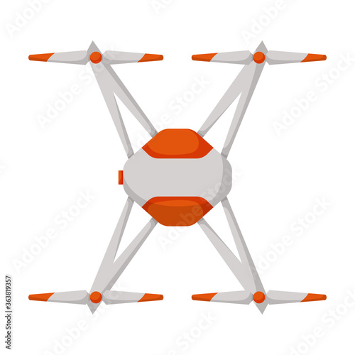 Drone cartoon vector icon.Cartoon vector illustration quadcopter. Isolated illustration of drone icon on white background.