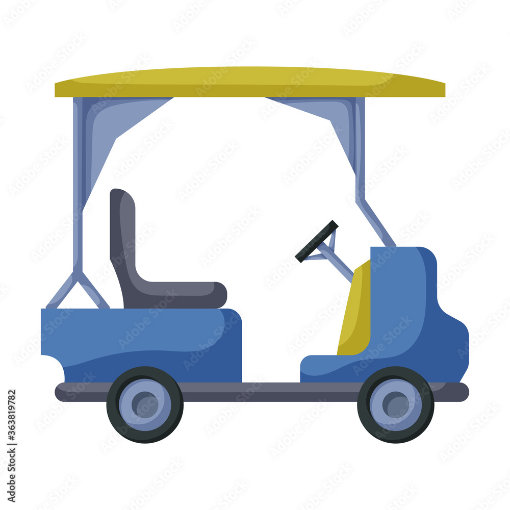 Golf cart vector icon.Cartoon vector icon isolated on white background golf cart.