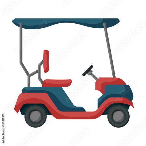 Golf cart vector icon.Cartoon vector icon isolated on white background golf cart.