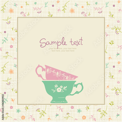 Vector coffee or tea background with space for text.