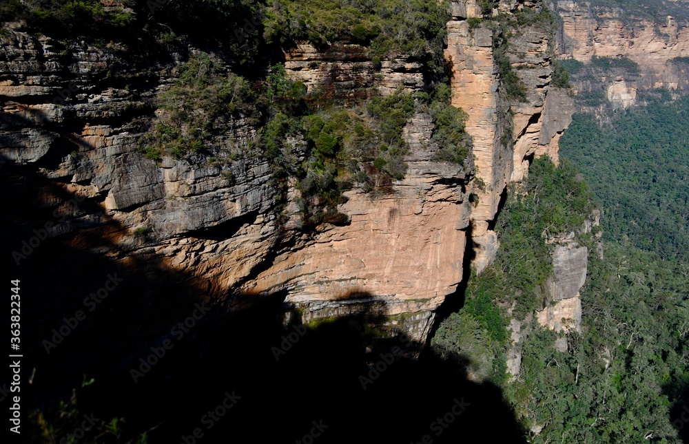 The red cliffs in the Blue Mountains, Australia
