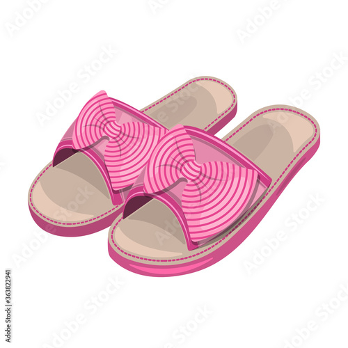 Slippers vector icon.Cartoon vector icon isolated on white background slippers.