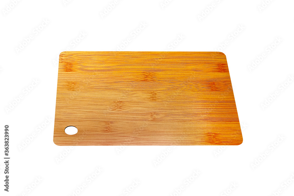 Wood cutting board isolated on white background , clipping path