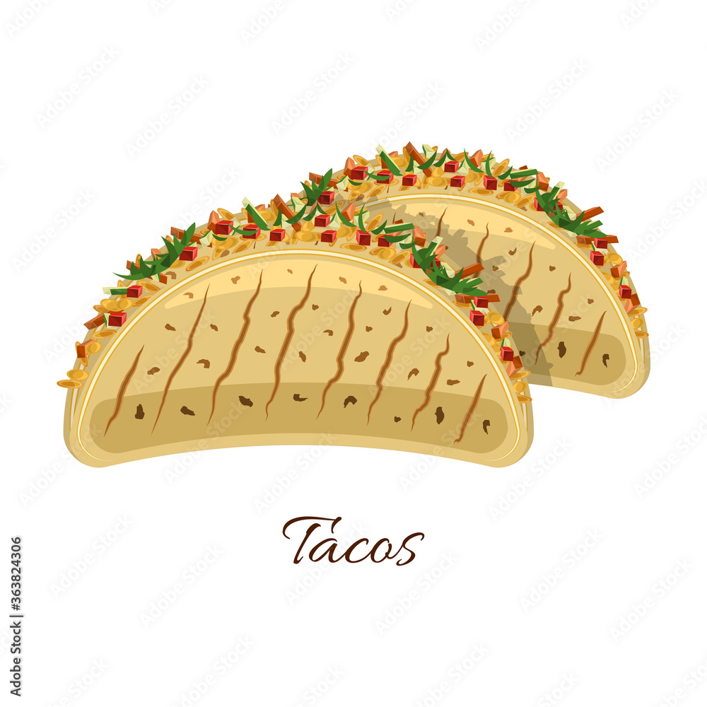 Taco vector icon.Cartoon vector icon isolated on white background taco. Taco vector icon.Cartoon vector icon isolated on white background taco.