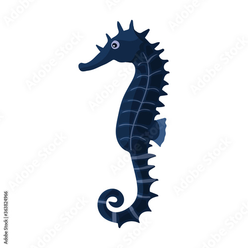 Sea horse vector icon.Cartoon vector icon isolated on white background sea horse.