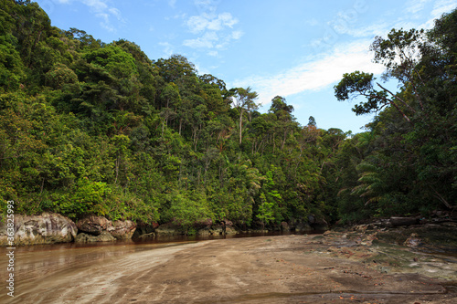 Small beach landscape in Bako national park Malaysia